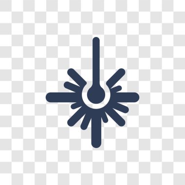 Lazer simgesi. Trendy lazer logo kavramı bilim koleksiyonundan şeffaf arka plan üzerinde