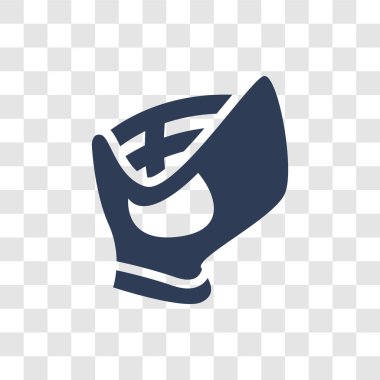 Beyzbol eldiveni simgesi. Trendy beyzbol eldiveni logo kavramı spor koleksiyonundan şeffaf arka plan üzerinde