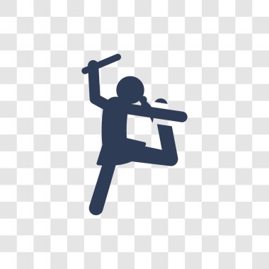 Baton twirling simgesi. Logo kavramı üzerinde şeffaf arka plan spor koleksiyonundan trendy baston