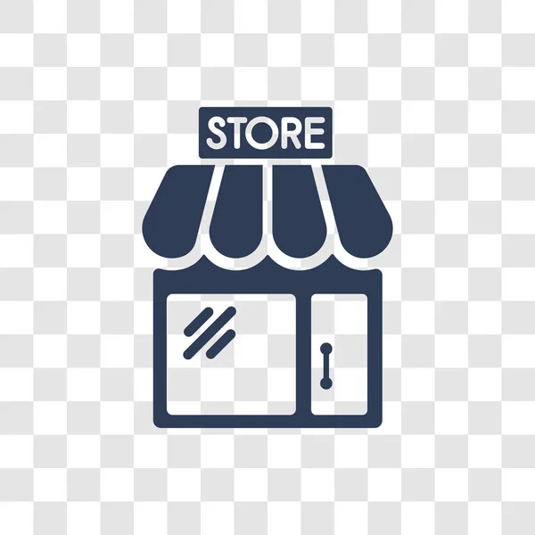 Het Pictogram Van Opslag Trendy Winkel Logo Concept Transparante Achtergrond — Stockvector