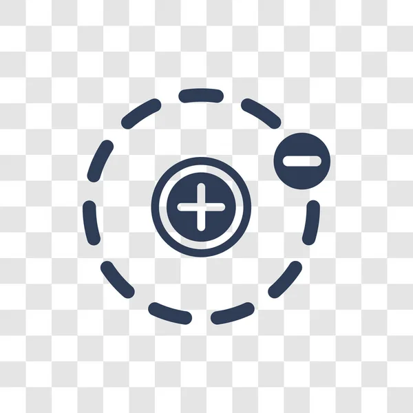Het Pictogram Van Het Elektron Trendy Electron Logo Concept Transparante — Stockvector