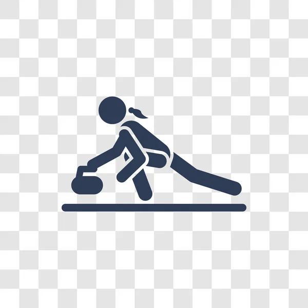 Curling Pictogram Trendy Curling Logo Concept Transparante Achtergrond Van Sport — Stockvector