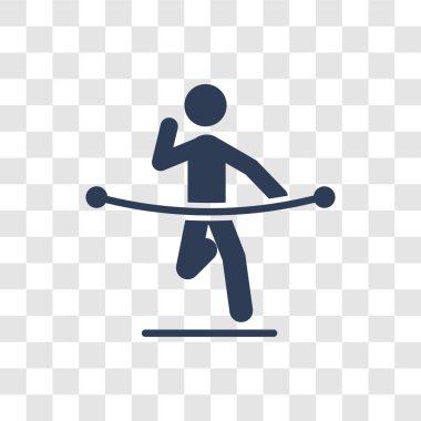 Maraton simgesi. Trendy maraton logo kavramı spor koleksiyonundan şeffaf arka plan üzerinde