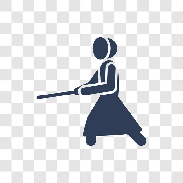 Kendo Simgesi Trendy Kendo Logo Kavramı Spor Koleksiyonundan Şeffaf Arka — Stok Vektör