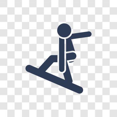 snowboard simgesi. Trendy snowboard logo kavramı spor koleksiyonundan şeffaf arka plan üzerinde