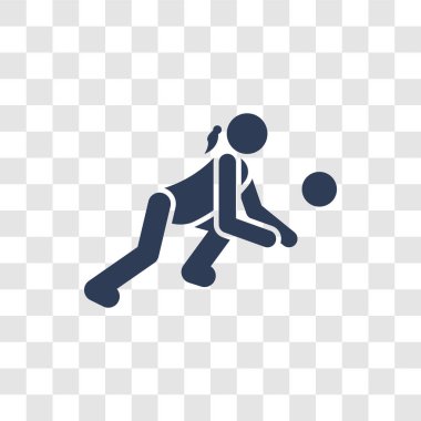 Voleybol simgesi. Trendy voleybol logo kavramı spor koleksiyonundan şeffaf arka plan üzerinde