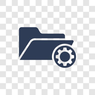 Klasör yönetimi simgesi. Modaya uygun klasör yönetimi logo kavramı koleksiyonu barındıran web üzerinden saydam arka plan üzerinde