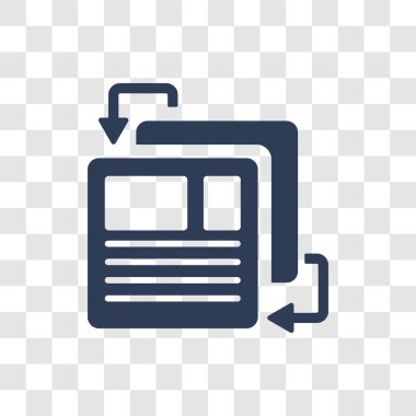 Mockup tasarım simgesi. Trendy Mockup tasarım logo kavramı koleksiyonu barındıran web üzerinden saydam arka plan üzerinde