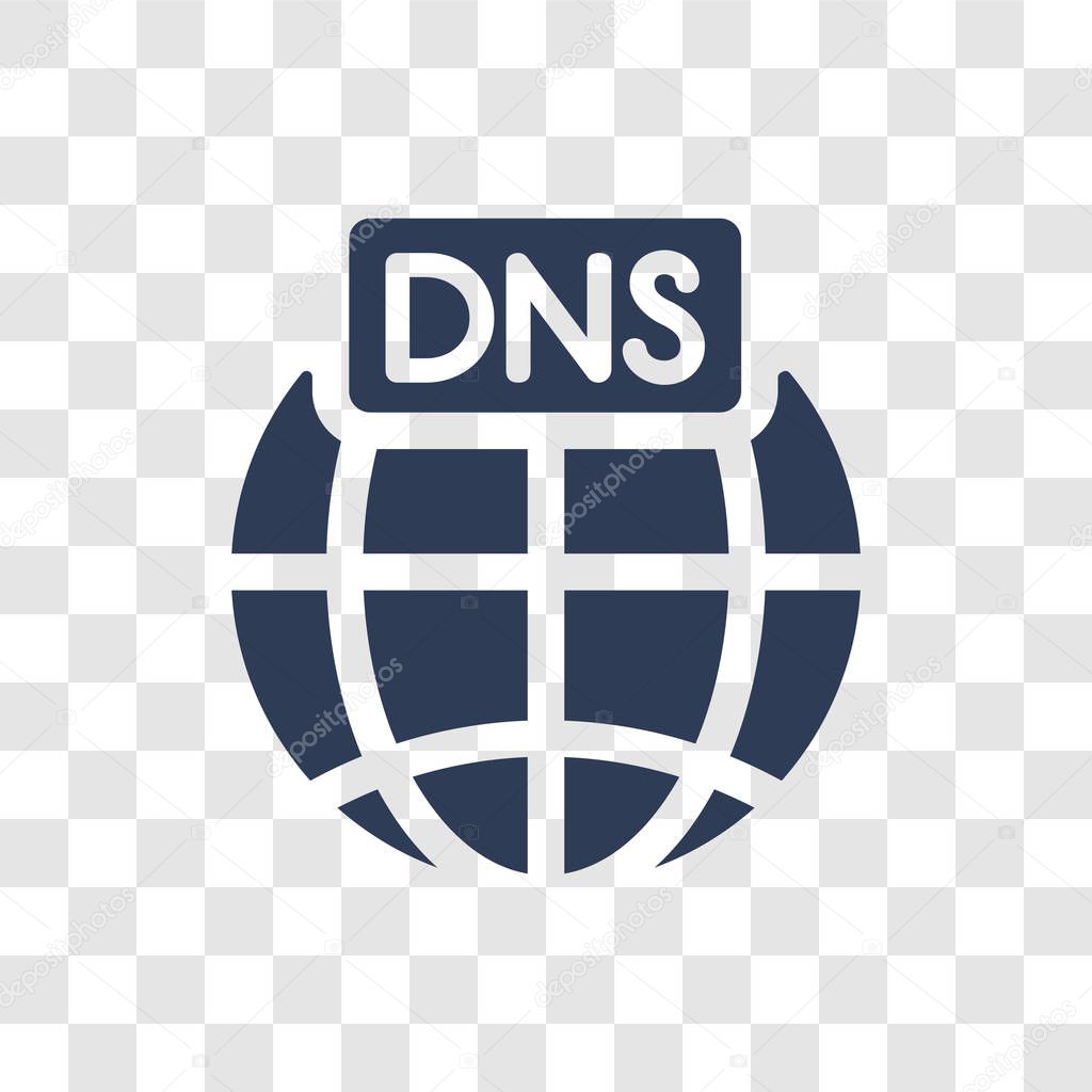 Dns icon. Trendy Dns logo concept on transparent background from web hosting collection