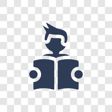 Çocuk okuma simgesi. Trendy çocuk okuma logo kavramı etkinlik ve Hobiler koleksiyon şeffaf arka plan üzerinde