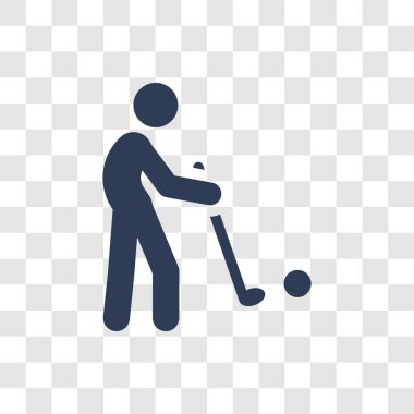 Golf oynarken simgesi. Trendy Golf etkinlik ve Hobiler koleksiyon şeffaf arka plan logo kavramı oynamak