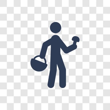 Mantar simgesi. Trendy Mushrooming logo kavramı etkinlik ve Hobiler koleksiyon şeffaf arka plan üzerinde