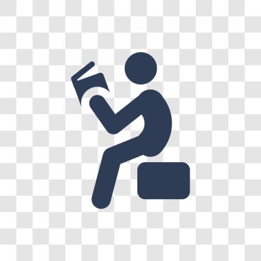 Okuma simgesi. Modaya uygun okuma logo kavramı etkinlik ve Hobiler koleksiyon şeffaf arka plan üzerinde