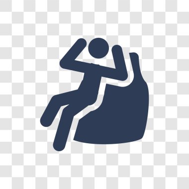 Rahatlatıcı simgesi. Trendy dinlenirken logo kavramı etkinlik ve Hobiler koleksiyon şeffaf arka plan üzerinde