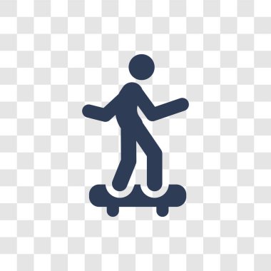 Kaykay simgesi. Trendy Skateboarding logo kavramı etkinlik ve Hobiler koleksiyon şeffaf arka plan üzerinde