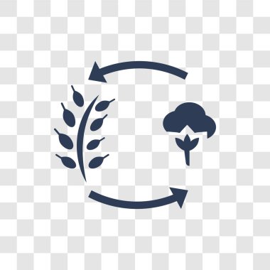 ürün rotasyonu simgesi. Trendy ürün rotasyonu logo kavramı Tarım Tarım ve Bahçe koleksiyonu şeffaf arka plan üzerinde