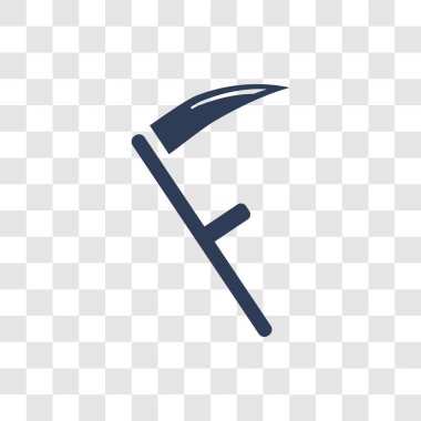 Tırpan simgesi. Modaya uygun tırpan logo kavramı Tarım Tarım ve Bahçe koleksiyonu şeffaf arka plan üzerinde