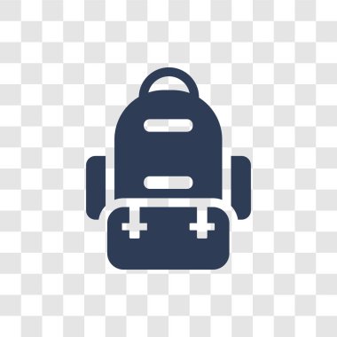 Ordu sırt çantası simgesi. Trendy ordu sırt çantası logo kavramı ordu ve savaş koleksiyonundan şeffaf arka plan üzerinde