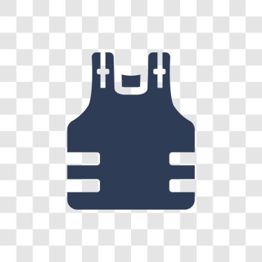 Kurşun geçirmez simgesi. Ordu ve savaş koleksiyonundan şeffaf arka plan üzerinde trendy kurşun geçirmez logo kavramı