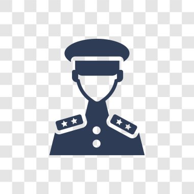 Teğmen simgesi. Trendy Teğmen logo kavramı ordu ve savaş koleksiyonundan şeffaf arka plan üzerinde