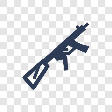Tüfek simgesi. Trendy tüfek logo kavramı ordu ve savaş koleksiyonundan şeffaf arka plan üzerinde