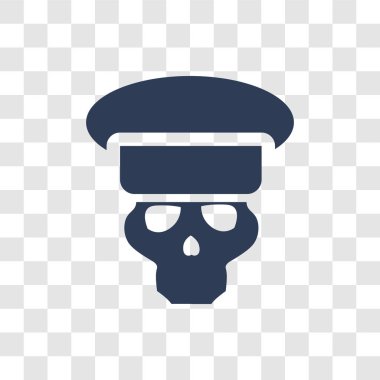 Kafatası ordu simgesi. Trendy kafatası ordu logo kavramı ordu ve savaş koleksiyonundan şeffaf arka plan üzerinde