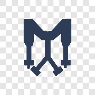 Omuz askısı simgesi. Son moda omuz askısı logo kavramı ordu ve savaş koleksiyonundan şeffaf arka plan üzerinde