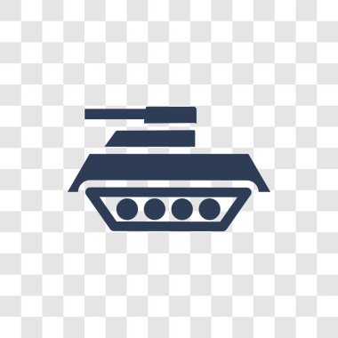 Tank simgesi. Trendy Tank logo kavramı ordu ve savaş koleksiyonundan şeffaf arka plan üzerinde