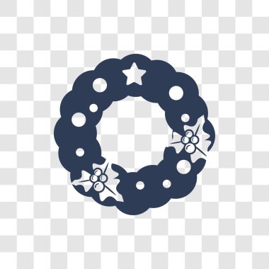 Noel çelenk simgesi. Trendy Noel çelenk logo kavramı Noel koleksiyonundan şeffaf arka plan üzerinde