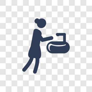 Simge yıkayın. Modaya uygun yıkama logo kavramı koleksiyonu temizlik üzerinden saydam arka plan üzerinde