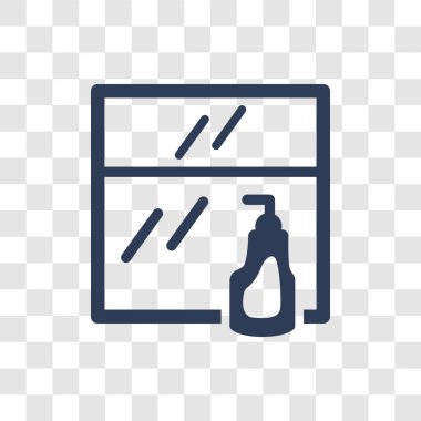 Pencere temizleyici simgesi. Trendy pencere temizleyici logo kavramı üzerinden toplama temizlik şeffaf arka plan üzerinde