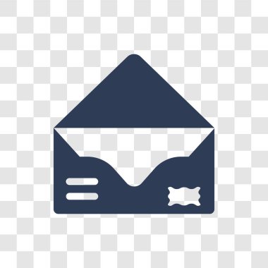 Mektup simgesi. Modaya uygun harf logo kavramı iletişim koleksiyonundan şeffaf arka plan üzerinde