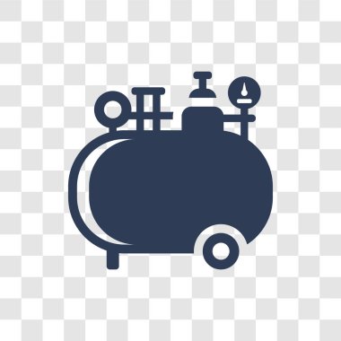 Hava kompresör simgesi. Trendy Hava kompresör logo kavramı inşaat koleksiyonundan şeffaf arka plan üzerinde