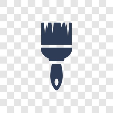 Fırça simgesi. Trendy fırça logo kavramı inşaat koleksiyonundan şeffaf arka plan üzerinde