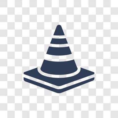 Koni simgesi. Trendy koni logo kavramı inşaat koleksiyonundan şeffaf arka plan üzerinde