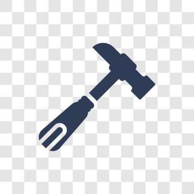 Çekiç simgesi. Trendy çekiç logosunu kavram inşaat koleksiyonundan şeffaf arka plan üzerinde