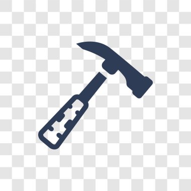 Brick hammer icon. Trendy Brick hammer logo concept on transparent background from Construction collection vector