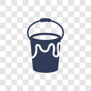 Boya Kovası simgesi. Trendy boya kovası logo kavramı inşaat koleksiyonundan şeffaf arka plan üzerinde