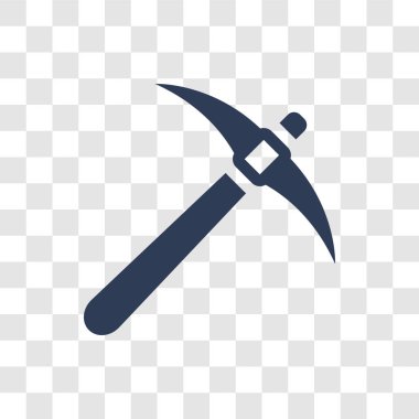 Balta simgesi seçin. Trendy çekme balta logo kavramı inşaat koleksiyonundan şeffaf arka plan üzerinde