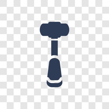 Kızak çekiç simgesi. Trendy kızak çekiç logosunu kavramı inşaat koleksiyonundan şeffaf arka plan üzerinde