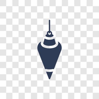 Plumb bob simgesi. Trendy Plumb bob logo kavramı inşaat koleksiyonundan şeffaf arka plan üzerinde