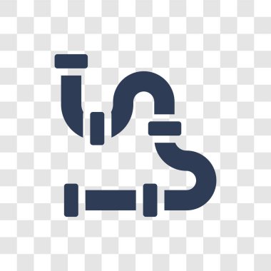 Sıhhi tesisat boruları simgesi. Trendy sıhhi tesisat boruları logo kavramı inşaat koleksiyonundan şeffaf arka plan üzerinde
