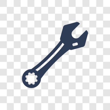 Anahtar simgesini. Trendy Spanner logo kavramı inşaat koleksiyonundan şeffaf arka plan üzerinde