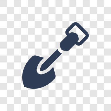 Maça aracı simgesi. Trendy Spade araç logosu konsept inşaat koleksiyonundan şeffaf arka plan üzerinde