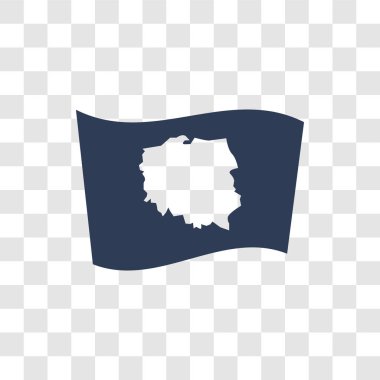 Polonya bayrak simgesi. Trendy Polonya bayrağı logo kavramı ülke bayrakları Collection şeffaf arka plan üzerinde