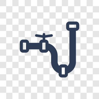 Boru simgesi. Trendy boru logo kavramı inşaat koleksiyonundan şeffaf arka plan üzerinde