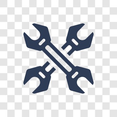 Wrench kutsal kişilerin resmi. Trendy anahtarı logo kavramı inşaat koleksiyonundan şeffaf arka plan üzerinde