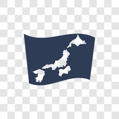 Japonya bayrak simgesi. Trendy Japonya bayrağı logo kavramı ülke bayrakları Collection şeffaf arka plan üzerinde