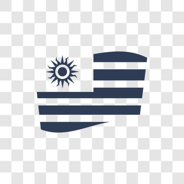 Uruguay bayrak simgesi. Trendy Uruguay bayrağı logo kavramı ülke bayrakları Collection şeffaf arka plan üzerinde