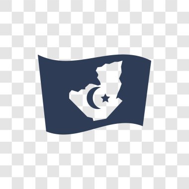 Cezayir bayrağı simgesi. Trendy Cezayir bayrağı logo kavramı ülke bayrakları Collection şeffaf arka plan üzerinde